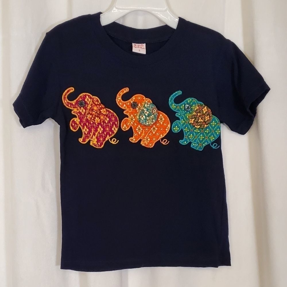 Cute Elephant Navy Blue T-Shirt